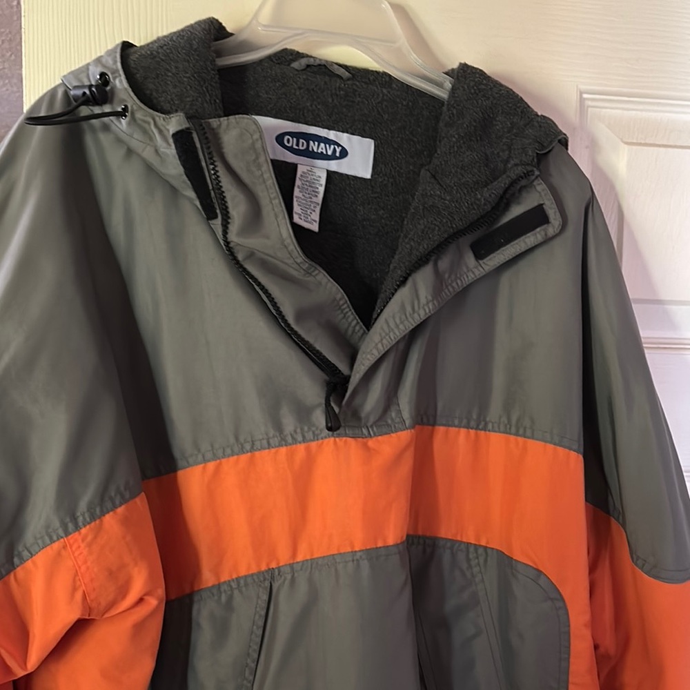 Old Navy Windbreaker Gray and Orange Lightweight Jacket